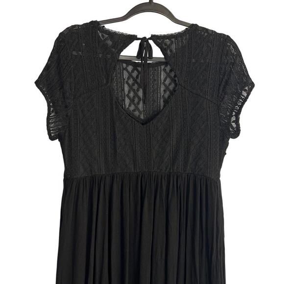 Torrid Midi Rayon Slub Lace Trim Dress Size 00 - Picture 12 of 12